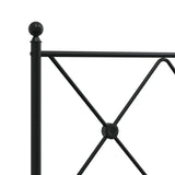NNEVL Metal Bed Frame without Mattress with Headboard Black 107x203 cm King Single