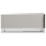 NNEVL Kitchen Wall Cabinet with Sliding Doors Stainless Steel