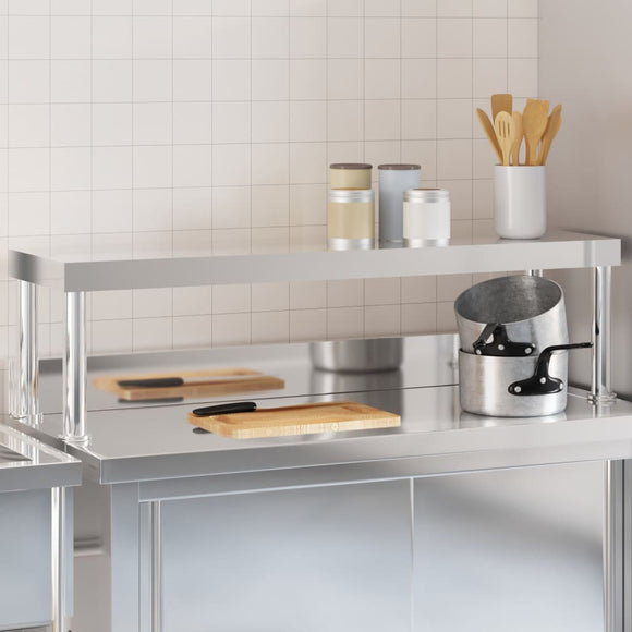 NNEVL Work Table Overshelf 110x30x35 cm Stainless Steel