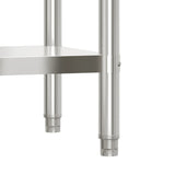 NNEVL Kitchen Work Table with Backsplash 110x55x93 cm Stainless Steel