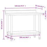 NNEVL Kitchen Work Table with Backsplash 110x55x93 cm Stainless Steel