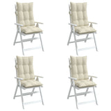 NNEVL Highback Chair Cushions 4 pcs Cream Oxford Fabric