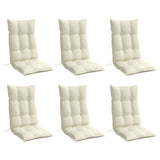 NNEVL Highback Chair Cushions 6 pcs Cream Oxford Fabric