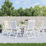 NNEVL Highback Chair Cushions 6 pcs Cream Oxford Fabric