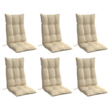 NNEVL Highback Chair Cushions 6 pcs Beige Oxford Fabric