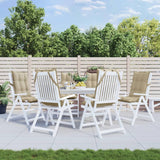 NNEVL Highback Chair Cushions 6 pcs Beige Oxford Fabric