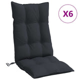 NNEVL Highback Chair Cushions 6 pcs Black Oxford Fabric