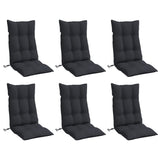 NNEVL Highback Chair Cushions 6 pcs Black Oxford Fabric