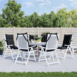 NNEVL Highback Chair Cushions 6 pcs Black Oxford Fabric