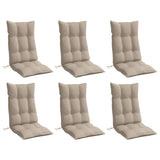 NNEVL Highback Chair Cushions 6 pcs Taupe Oxford Fabric