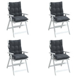 NNEVL Lowback Chair Cushions 4 pcs Anthracite Oxford Fabric