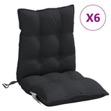 NNEVL Lowback Chair Cushions 6 pcs Black Oxford Fabric