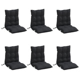 NNEVL Lowback Chair Cushions 6 pcs Black Oxford Fabric