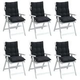 NNEVL Lowback Chair Cushions 6 pcs Black Oxford Fabric
