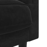 NNEVL Sofa with Cushions 2-Seater Black Velvet