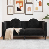 NNEVL Sofa with Cushions 2-Seater Black Velvet
