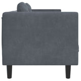 NNEVL Sofa with Cushions 3-Seater Dark Grey Velvet