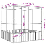 NNEVL Aviary Silver 211x207x212 cm Steel
