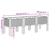 NNEVL Garden Planter with Legs Blue Grey 120x40x42 cm PP