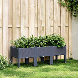 NNEVL Garden Planter with Legs Blue Grey 120x40x42 cm PP
