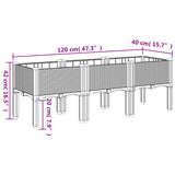 NNEVL Garden Planter with Legs Black 120x40x42 cm PP