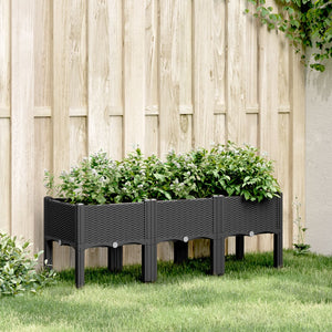 NNEVL Garden Planter with Legs Black 120x40x42 cm PP