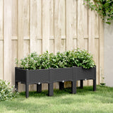 NNEVL Garden Planter with Legs Black 120x40x42 cm PP