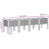 NNEVL Garden Planter with Legs Blue Grey 160x40x42 cm PP