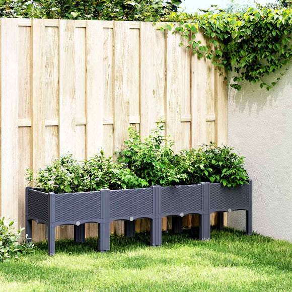 NNEVL Garden Planter with Legs Blue Grey 160x40x42 cm PP