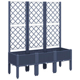 NNEVL Garden Planter with Trellis Blue Grey 120x40x142 cm PP