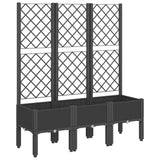 NNEVL Garden Planter with Trellis Black 120x40x142 cm PP