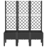 NNEVL Garden Planter with Trellis Black 120x40x142 cm PP