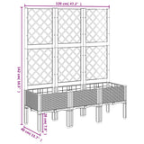 NNEVL Garden Planter with Trellis Black 120x40x142 cm PP