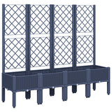 NNEVL Garden Planter with Trellis Blue Grey 160x40x142 cm PP
