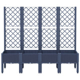 NNEVL Garden Planter with Trellis Blue Grey 160x40x142 cm PP