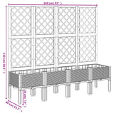 NNEVL Garden Planter with Trellis Blue Grey 160x40x142 cm PP