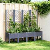 NNEVL Garden Planter with Trellis Blue Grey 160x40x142 cm PP