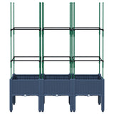 NNEVL Garden Planter with Trellis Blue Grey 120x40x142.5 cm PP