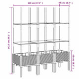 NNEVL Garden Planter with Trellis Blue Grey 120x40x142.5 cm PP