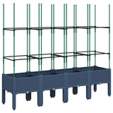 NNEVL Garden Planter with Trellis Blue Grey 160x40x142.5 cm PP