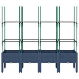 NNEVL Garden Planter with Trellis Blue Grey 160x40x142.5 cm PP