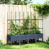 NNEVL Garden Planter with Trellis Blue Grey 160x40x142.5 cm PP