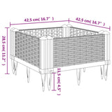 NNEVL Garden Planter with Pegs Blue Grey 42.5x42.5x28.5 cm PP