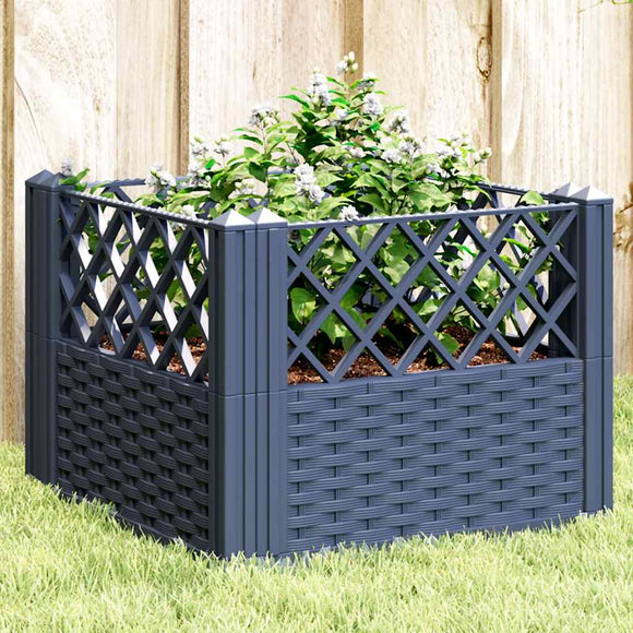 NNEVL Garden Planter with Pegs Blue Grey 43.5x43.5x43.5 cm PP