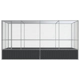 NNEVL Aviary with Extension Silver 418x207x212 cm Steel