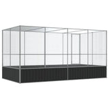 NNEVL Aviary with Extension Silver 418x207x212 cm Steel
