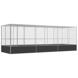 NNEVL Aviary with Extension Silver 625x207x212 cm Steel