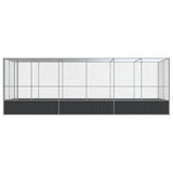 NNEVL Aviary with Extension Silver 625x207x212 cm Steel