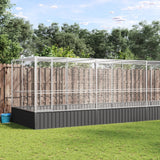 NNEVL Aviary with Extension Silver 625x207x212 cm Steel