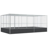 NNEVL Aviary with Extension Silver 518x307x212 cm Steel